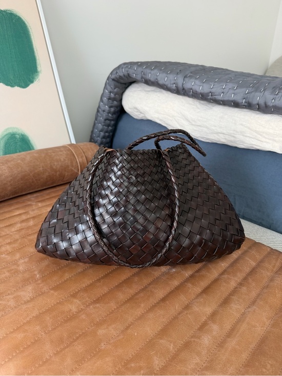 Dragon Diffusion Handbags - Dragon Diffusion Dark Brown Woven Shoulder Bag